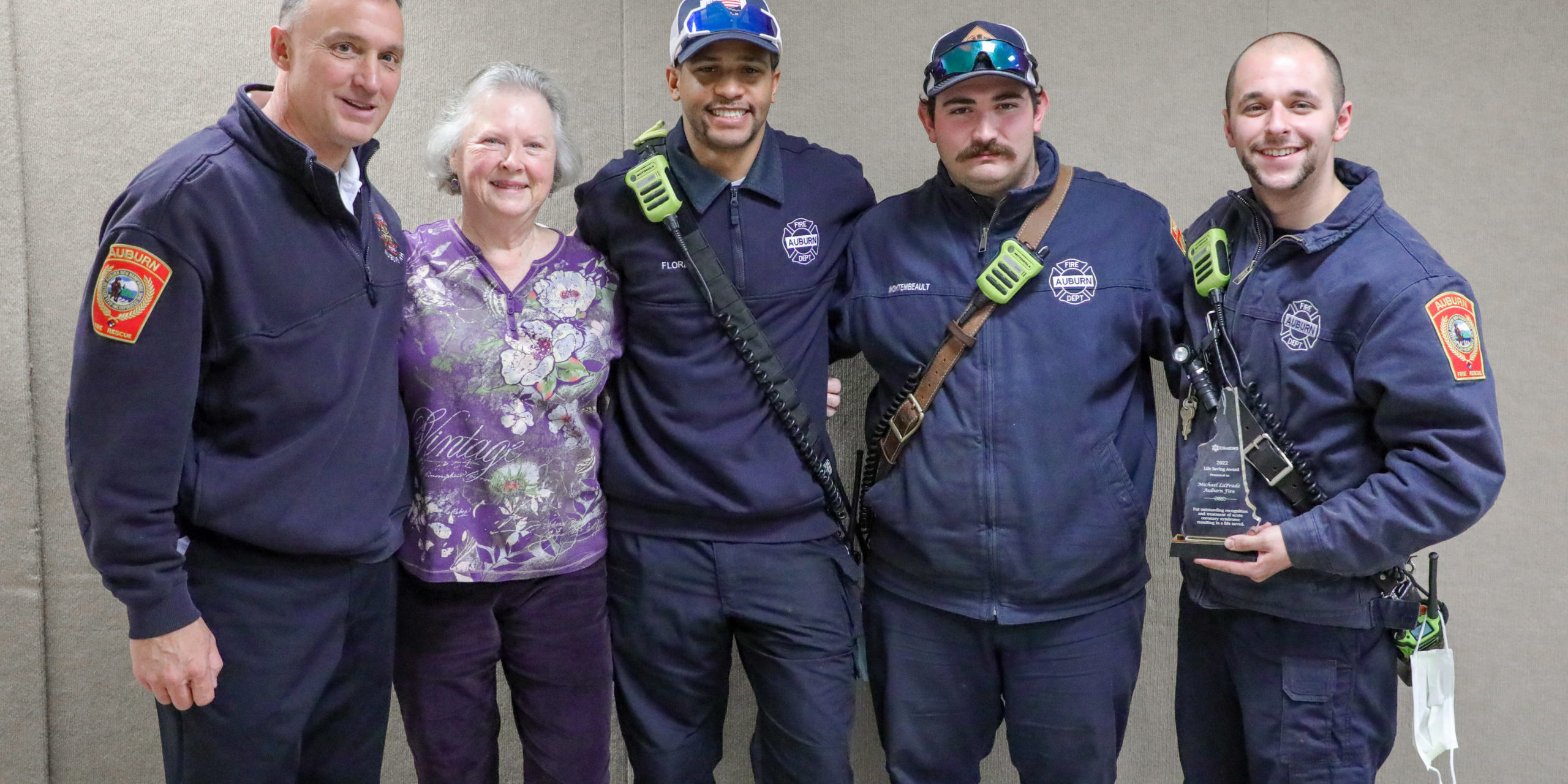 Peggy Bolduc with Auburn FD